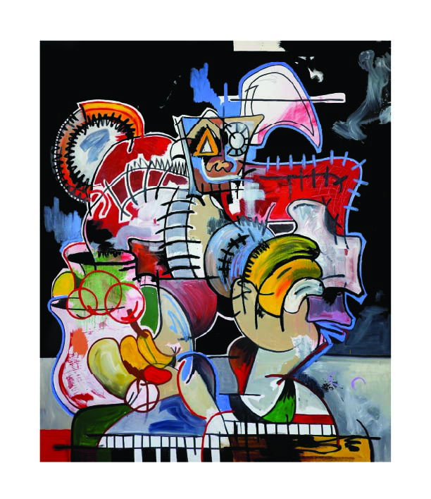 Alec Demarco, Warrior Totem, 2025, Oil Paint and Oil Sticks on Canvas,Courtesy of the Artist