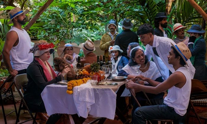 Asaf Gam Hacohen, The Landlords’ Luncheon, 2025, Still image from video, mounted in a lightbox, 80 x 128 cm. Courtesy of the Artist