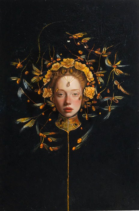 Edit Ben Gida, Pharaoh’s Muse 4, 2025 Oil on wood, 70 x 50 cm. Image Courtesy of the Artist