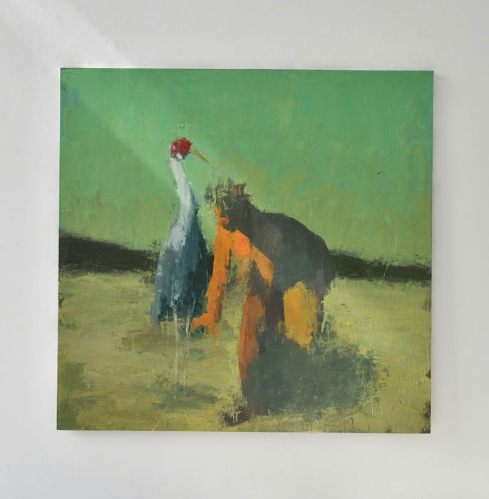  Adam Cohn, Woman and Bird, 2025, oil on canvas on wood, 175x170 cm