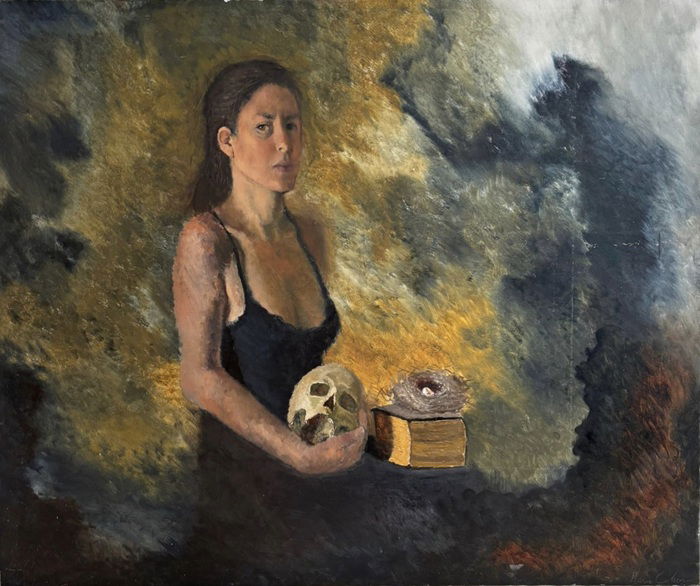 ענבל מארי כהן, ללא כותרת (לידה), צבעי שמן על בד, 2016.  צילום: אור רוזנבלום
