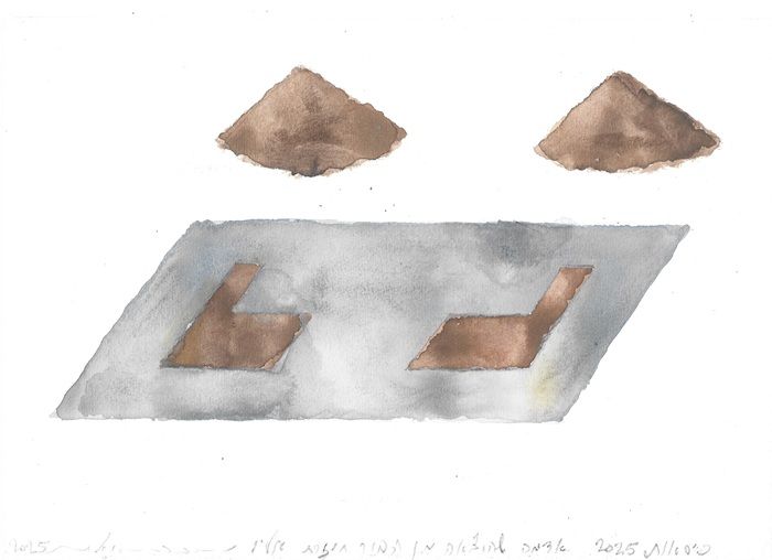 מיכה אולמן, מתווה לשני כיסאות, 2025. תרשים