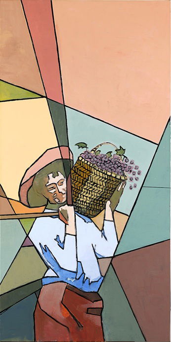 Zohar Tal Inbar, Kibbutz Basilica (5), 2022, Acrylic on Canvas, 200 x 100 cm