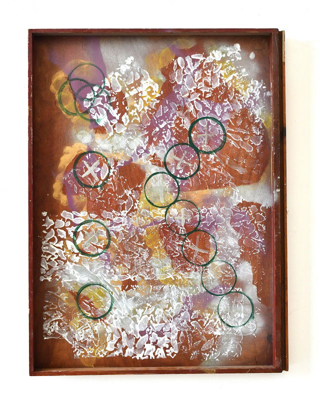 Ido Bar-El, Untitled, 2025, oil and industrial paint on wood drawer, 108x81x6.5 cm