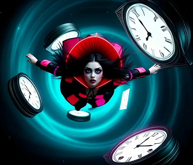 שי צדוק, כיפה אדומה נופלת למחילת הארנב, מתוך עבודת וידאו 