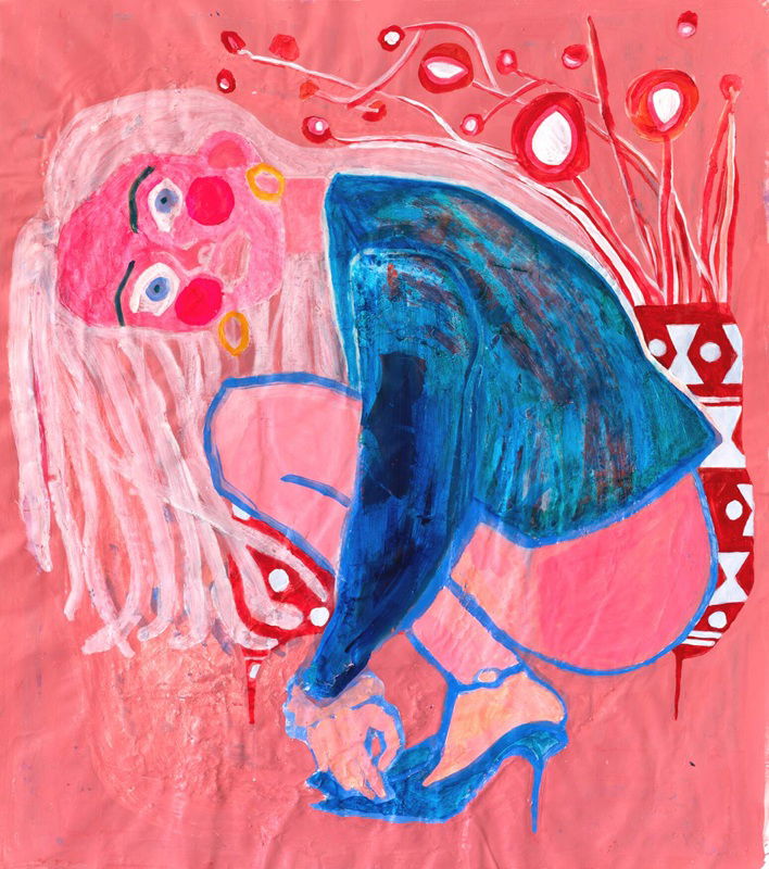 מיכל טמיר, אלה ביולי 2025, אקריליק על קנווס, 124x102ס״מ צילום: לנה גומון