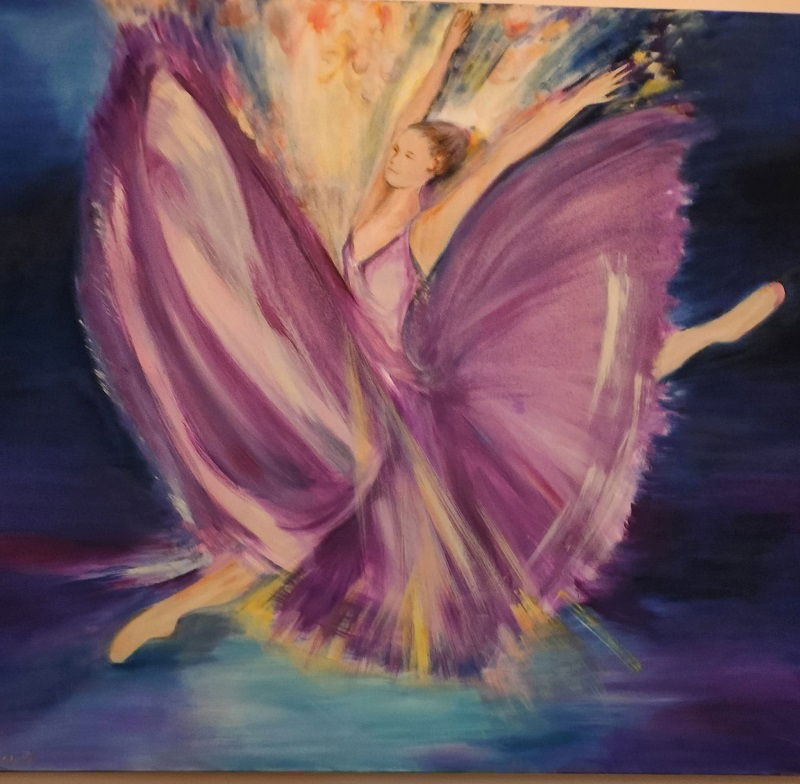 דבי אשל, רקדנית- אקריליק על בד 100*90. מחיר 4800 ש"ח