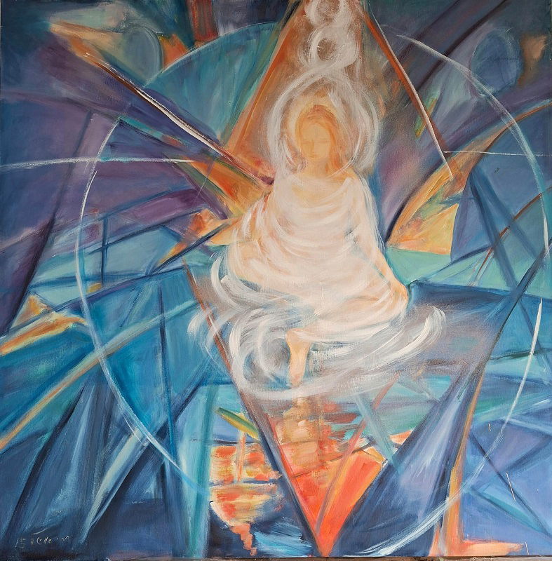 דבי אשל, אקריליק על בד 100*100. מחיר 3800 שח, ⁦052-395-4980⁩