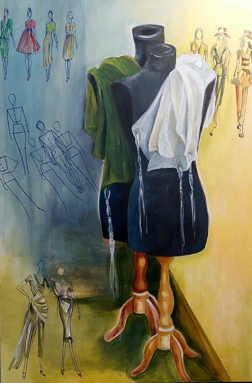 מרים נעמן, "הוט קוטור של קודש", אקריליק על בד, 120 על 80 ס"מ, 5,000 ש"ח