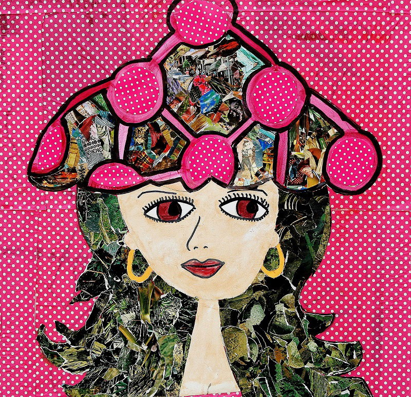 טל הר-ציון, אקריליק וקולאז' על בד, 70*70 ס"מ, מחיר:  1,500 ש"ח. 054-4221242