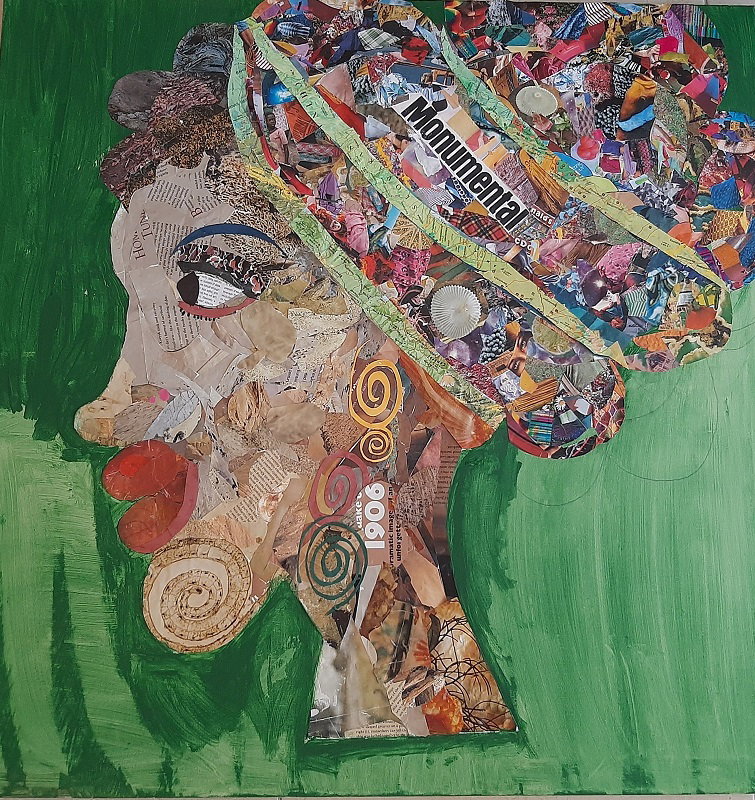 טל הר-ציון, אקריליק וקולאז' על בד, 80*80 ס"מ, מחיר: 1,500 ש"ח. 054-4221242