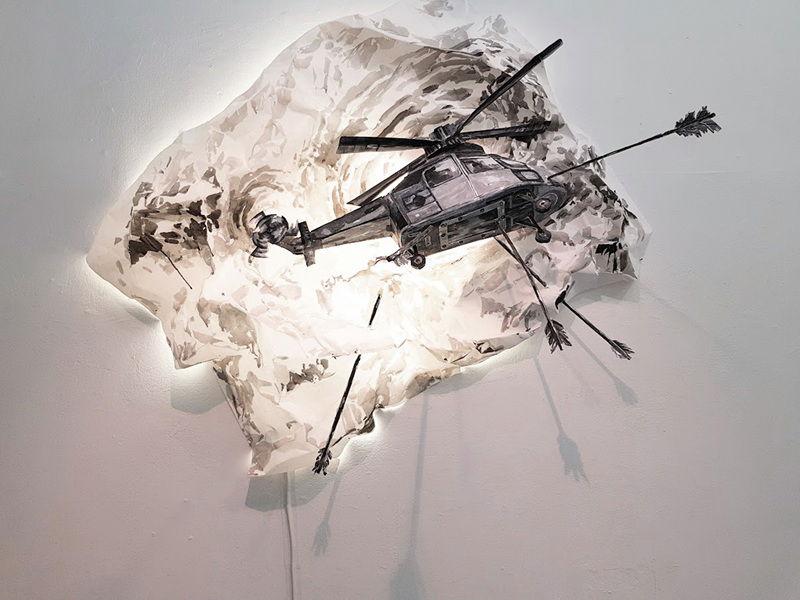 גיל גורן, הליקופטר מנוקב 2022, צילום: אמיר פישביין