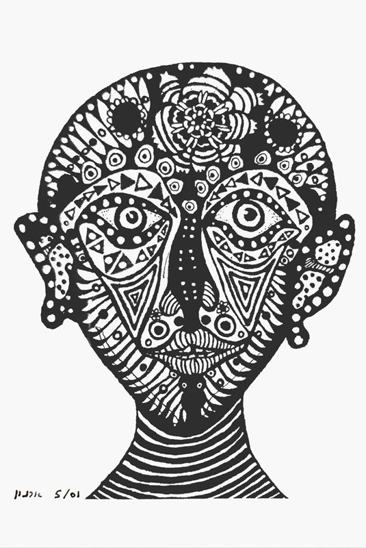 ארנון לוטן, דמות, עטים על נייר 2001, צילום: דורי בר אדון