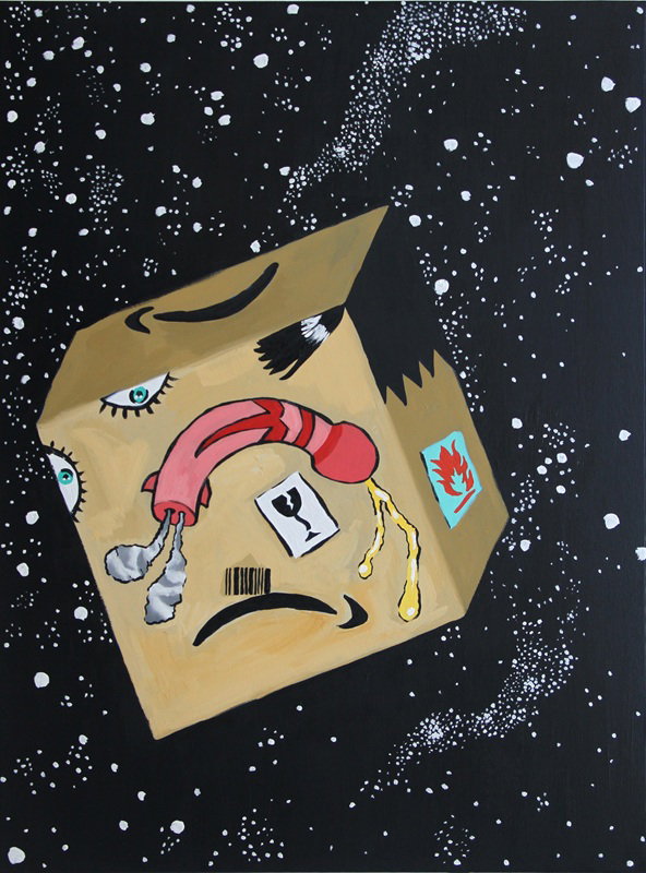 Roee Rosen, Billionaires in Space (Bezos and Musk), 2026, oil on canvas, 80x60 cm