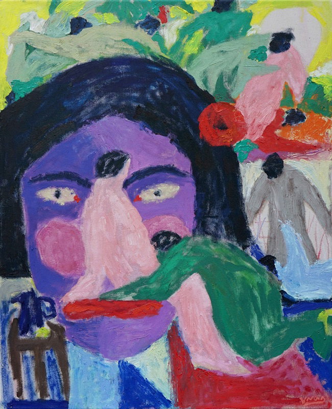 2. Unga (Broken Fingaz), Lake Atitlan, 2025, oil on canvas, courtesy of Broken Fingaz and Nassima Landau Art Foundation