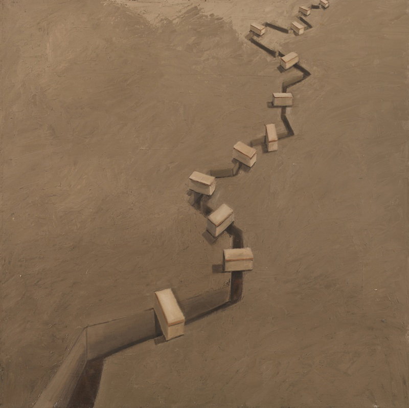 רונן סימן טוב, השבר, 2017, שמן על בד, 80x80 ס"מ, צילום: אלעד שריג