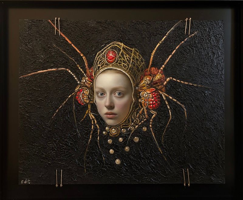 Edit Ben Gida, The Host, 2026, Oil on Wood, 50 x 60 cm. Photo by the artist