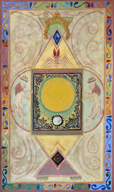 Asad Azi, Untitled, 2026, mixed media on canvas, 165x98 cm