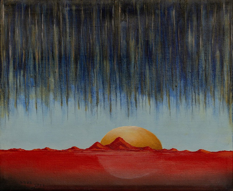Yossi Davara, The last moon, 2022, Oil on Linen, 25x30 cm