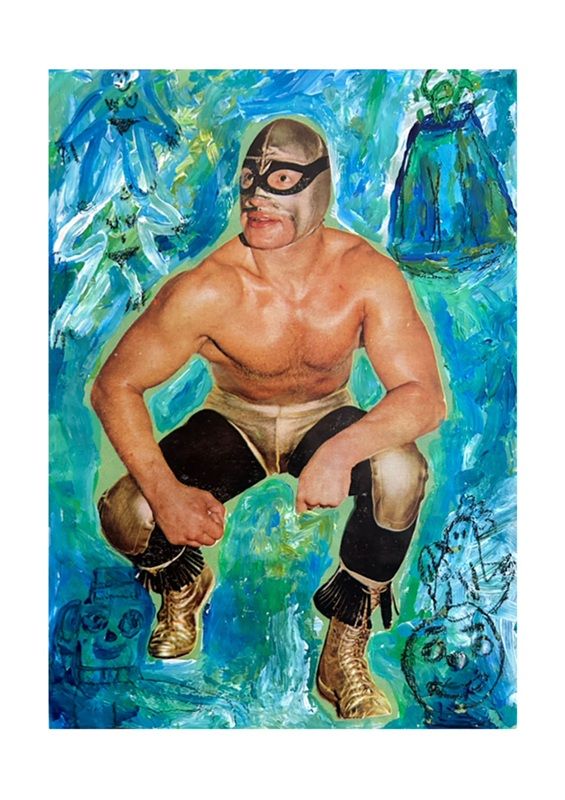 Pamela Scherson, Lucholino Lino, 2026, Pencil, oil pastels and acrylic on paper, 25x20 cm