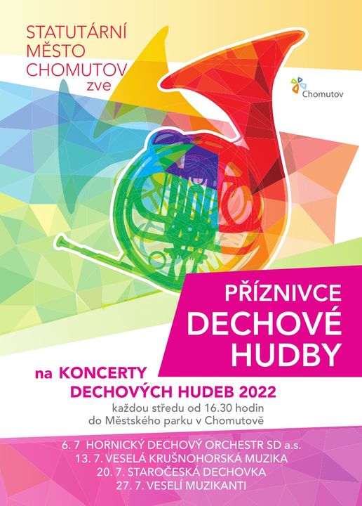 Středeční dechovky v městském parku v Chomutově