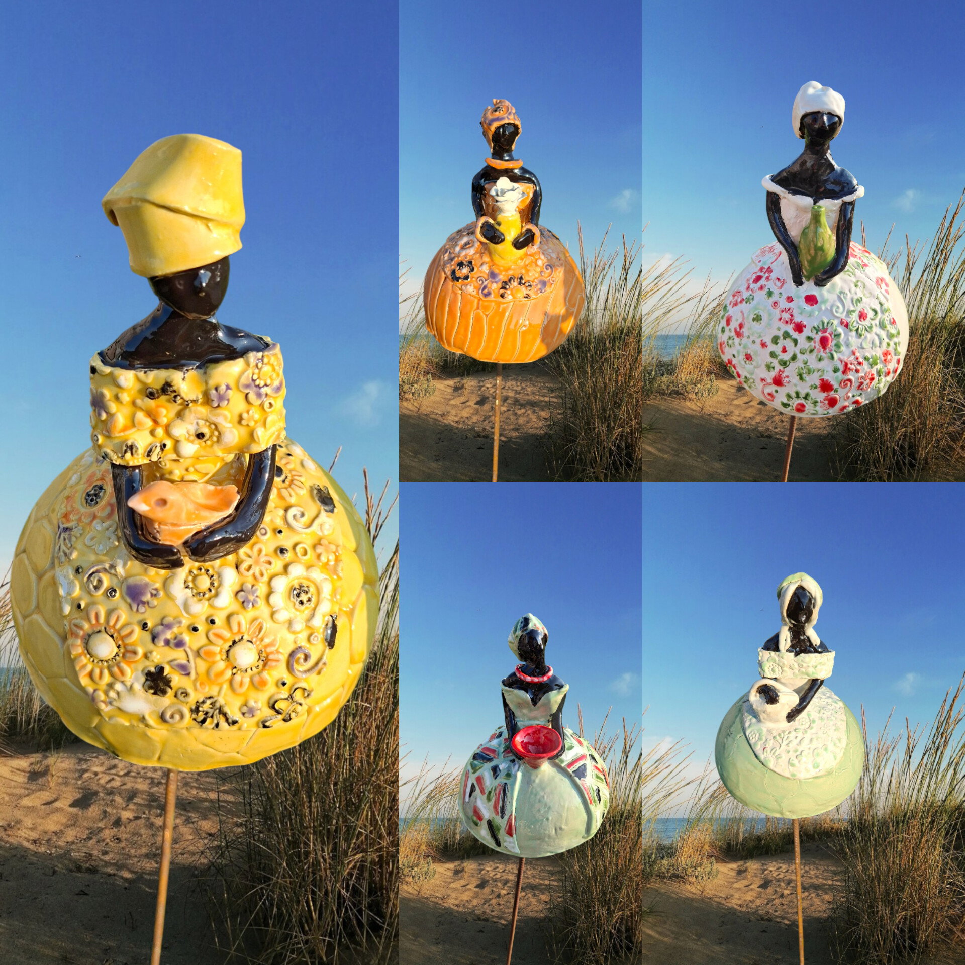 Dames om tussen planten en bloemen te plaatsen