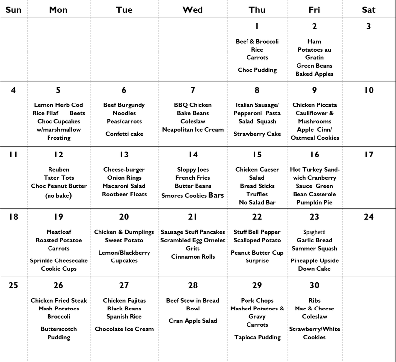 Menu - Soldotna Senior Center