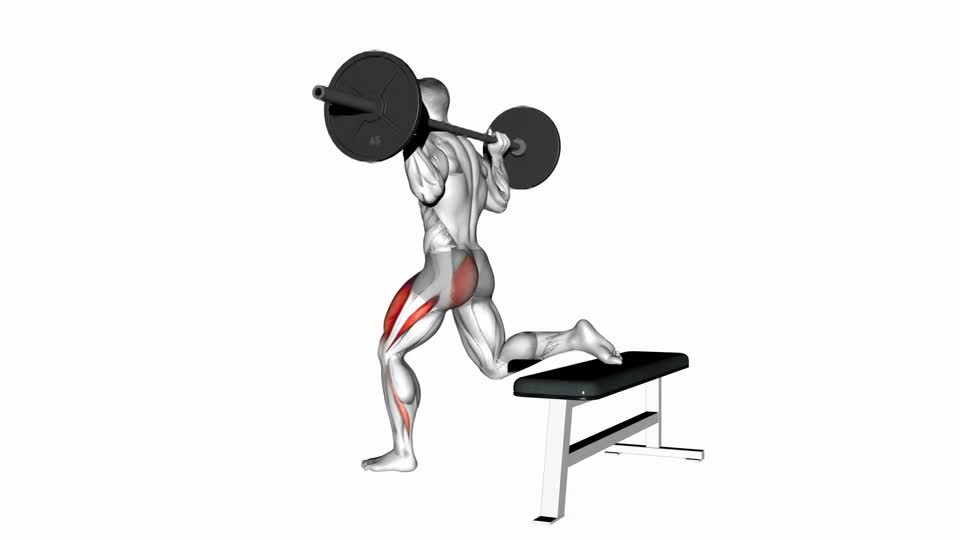 SENTADILLA BULGARA CON BARRA