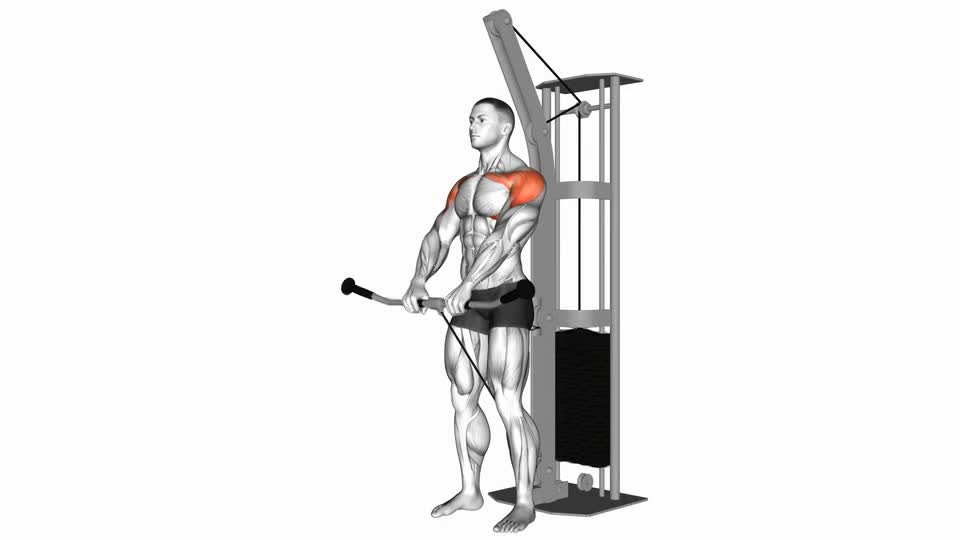 VUELO FRONTAL POLEA BAJA CON BARRA