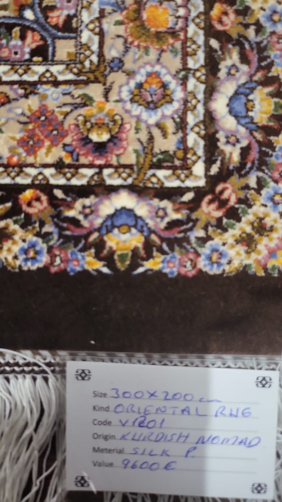 Code: V1201  Size: 300 X 200 cm  Price Euro: 9600