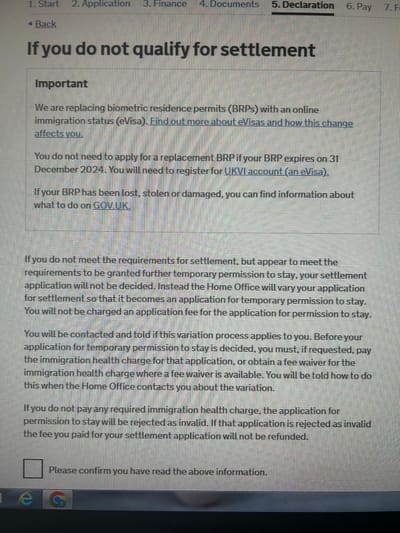 If you do not qualify for settlement ?