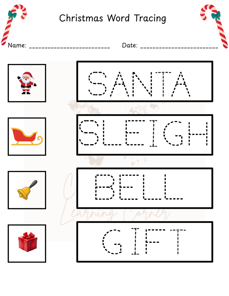 Christmas Word Tracing Bundle - Carols's Angels Learning Corner