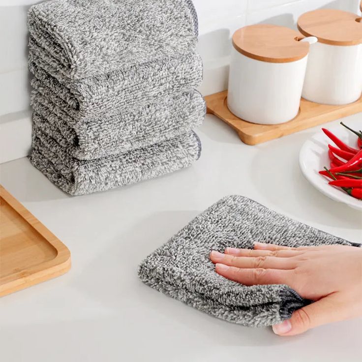 3er Set Japanische Bambus-Kohle Putztücher | Antibakteriell, Nachhaltig & Streifenfrei