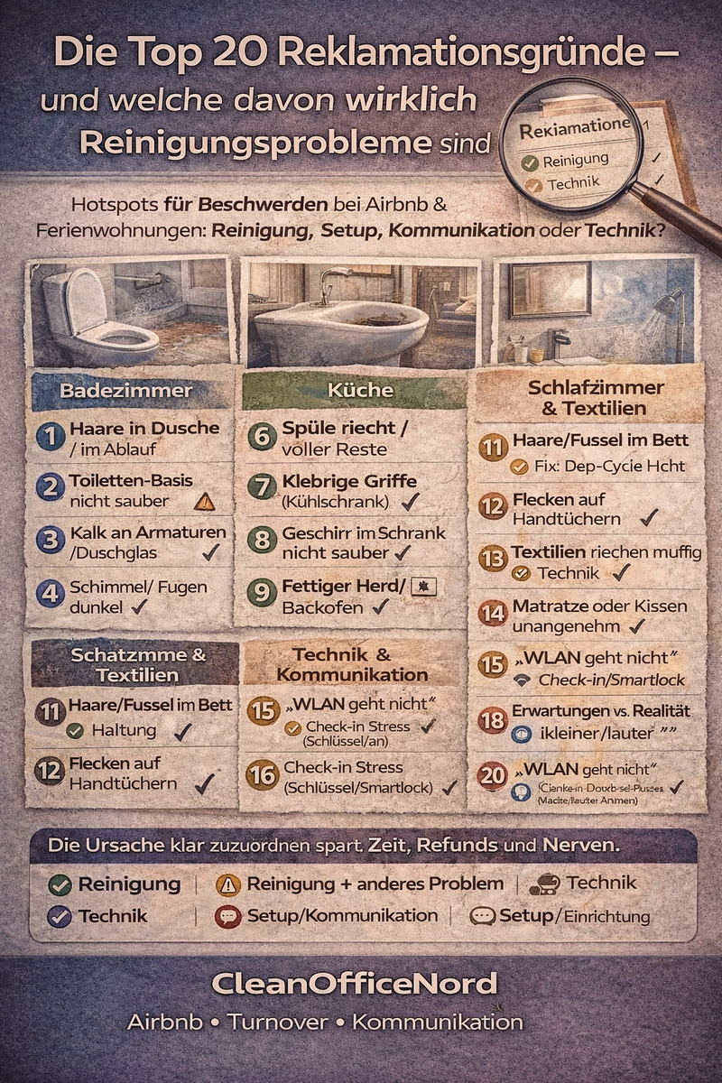 Die Top 20 Reklamationsgründe – und welche davon wirklich Reinigungsprobleme sind