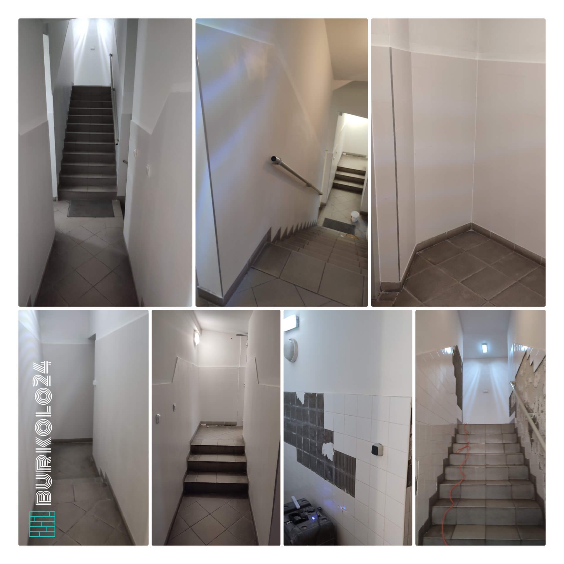 Lépcsőház csempézés