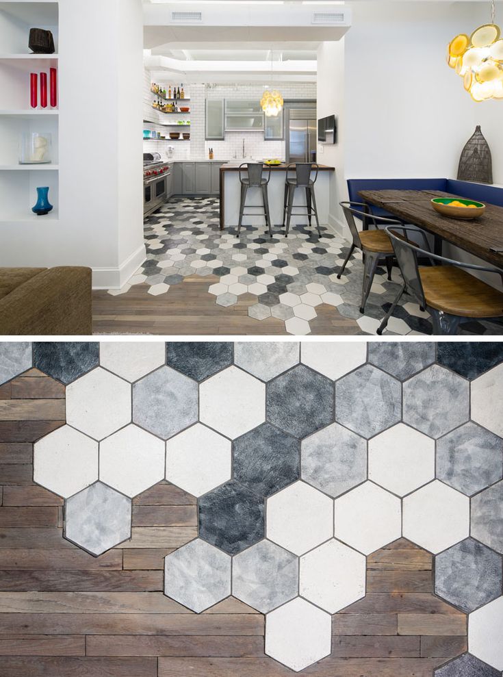 Konyhasziget burkolatváltás design hexagon csempével