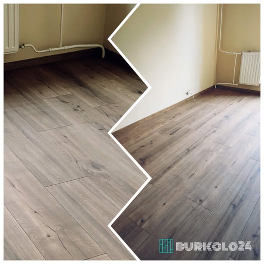 lkészült SPC vinyl padló burkolat a nappaliban, szobákban egy 14. kerületi lakásban