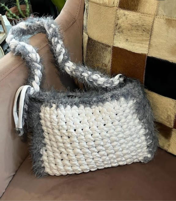 Yarn bags, in a variety of shapes, colours, and configurations