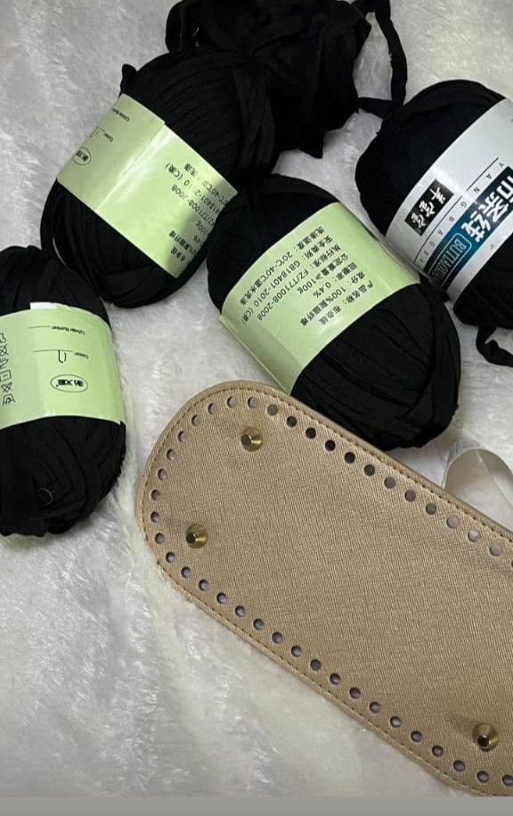 Yarn bags, in a variety of shapes, colours, and configurations