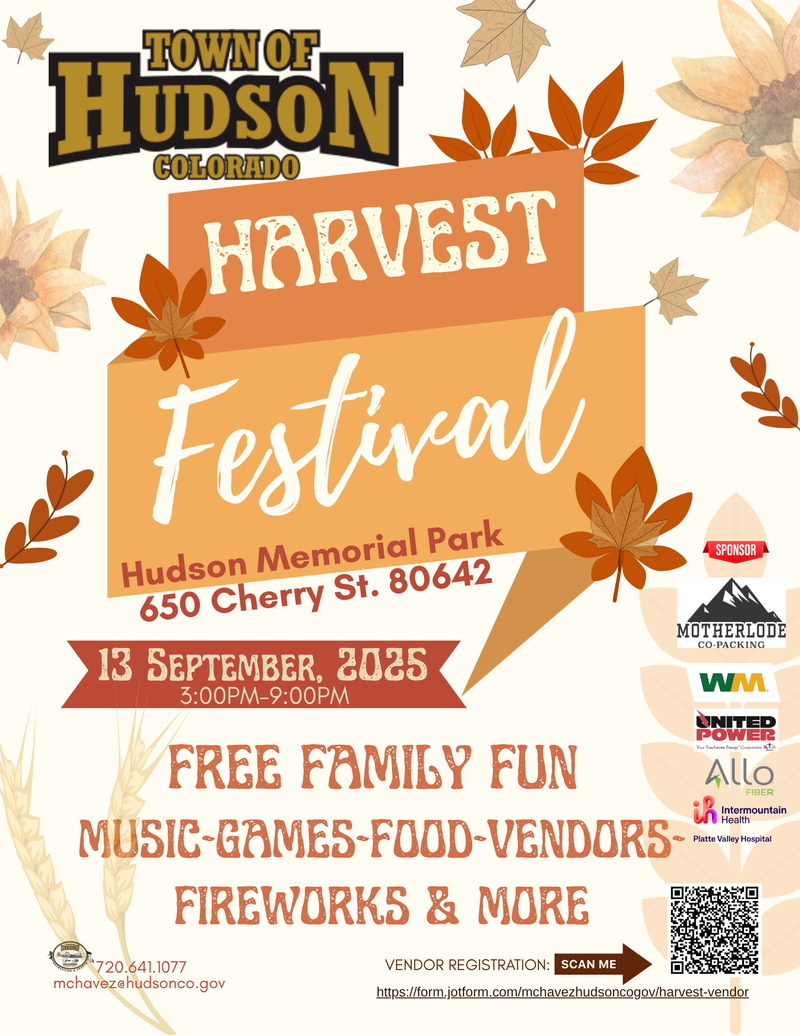 (Saturday) The Harvest Festival (Hudson Colorado)