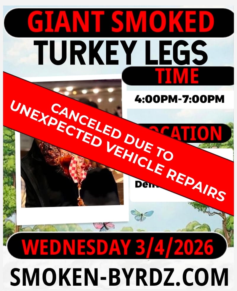 (WEDNESDAY) CANCELED TO TO UNEXPECTED VEHICLE REPAIRS