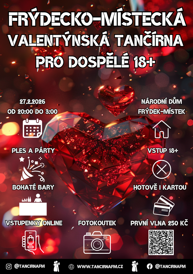 Frýdecko-Místecká Valentýnská Tančírna Pro Dospělé (18+)
