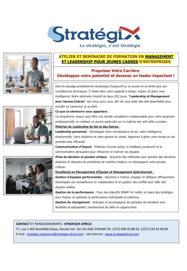 ATELIER DE FORMATION POUR LES JEUNES CADRES