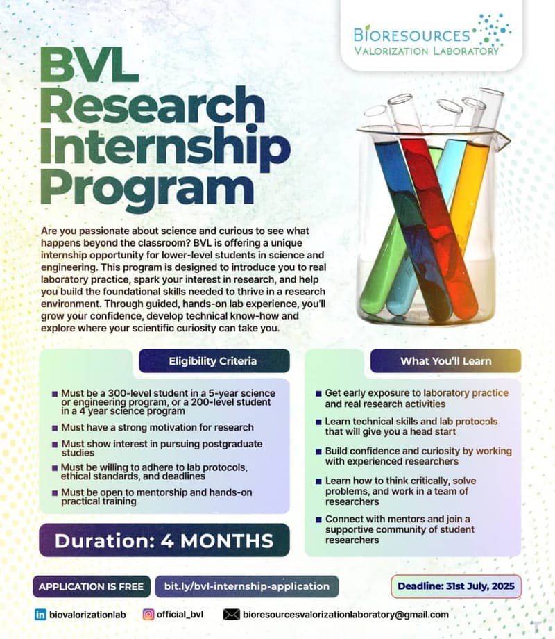 RESEARCH INTERNSHIP ALERT!