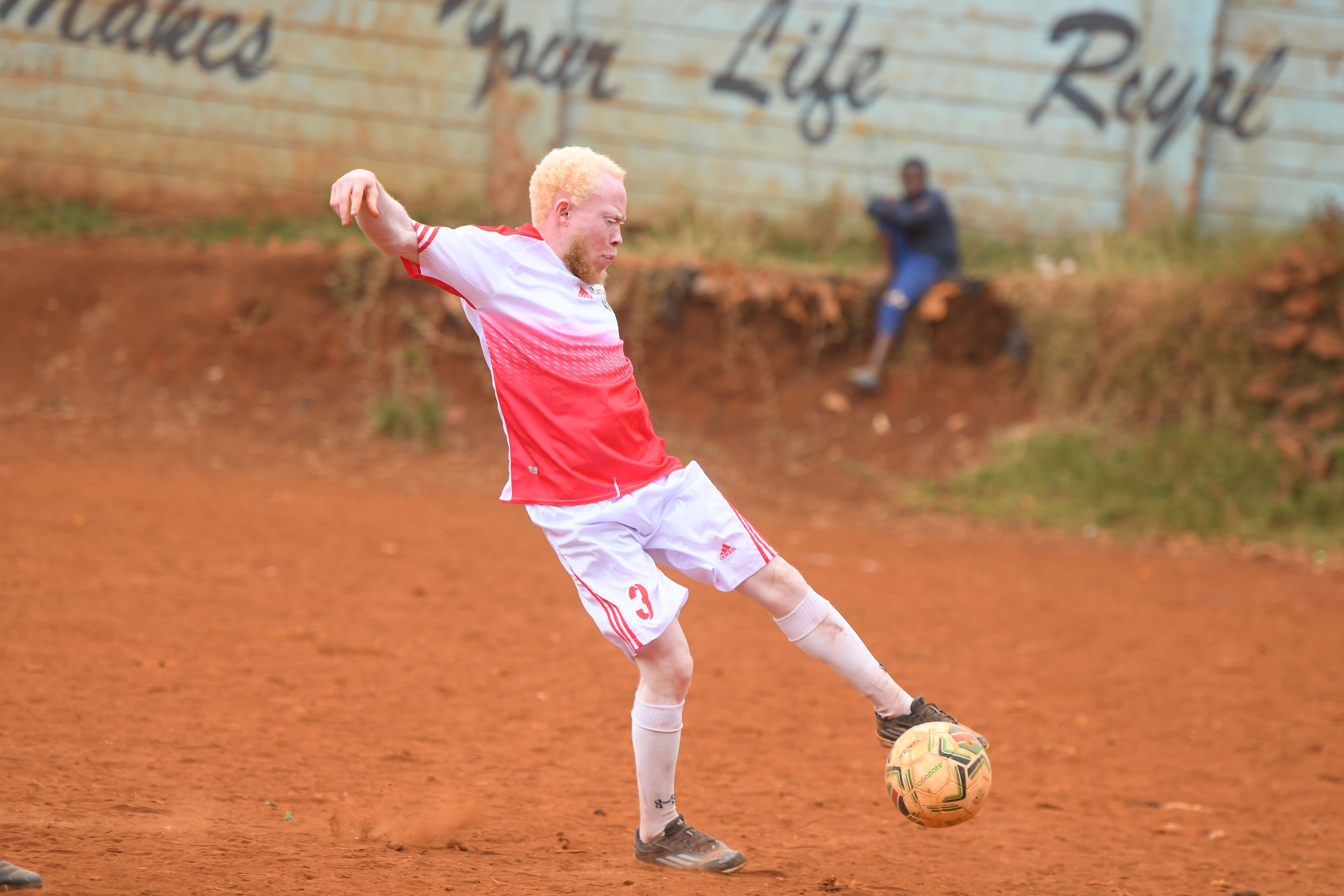 Paul Butita aims to strike for the second goal of the match