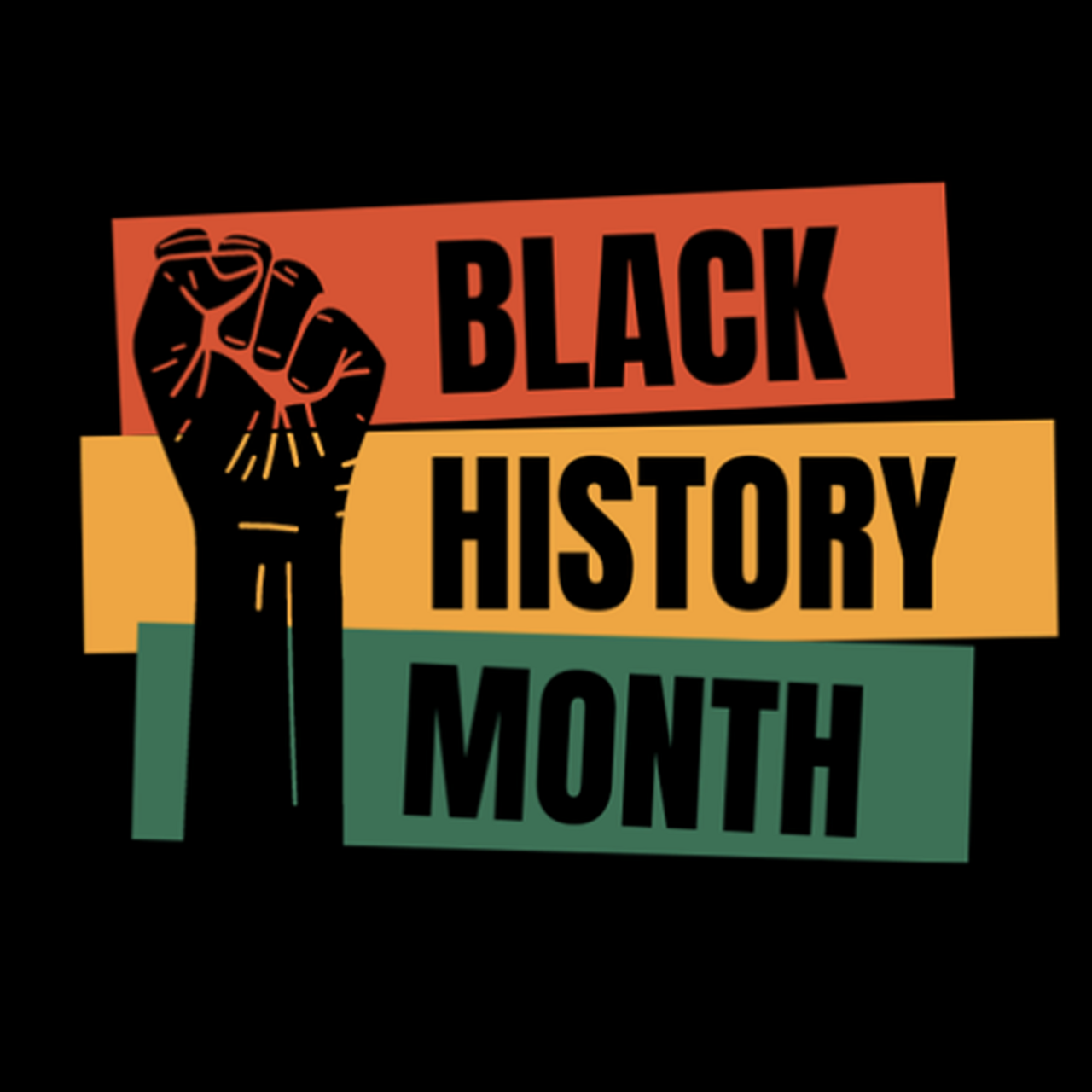 A picture of a banner written black history month