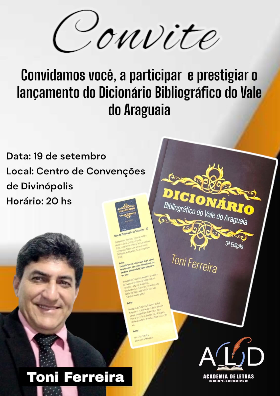 Toni Ferreira, reúne 82 escritores biografados no Dicionário Bibliográfico, que será lançado em Divinópolis do Tocantins