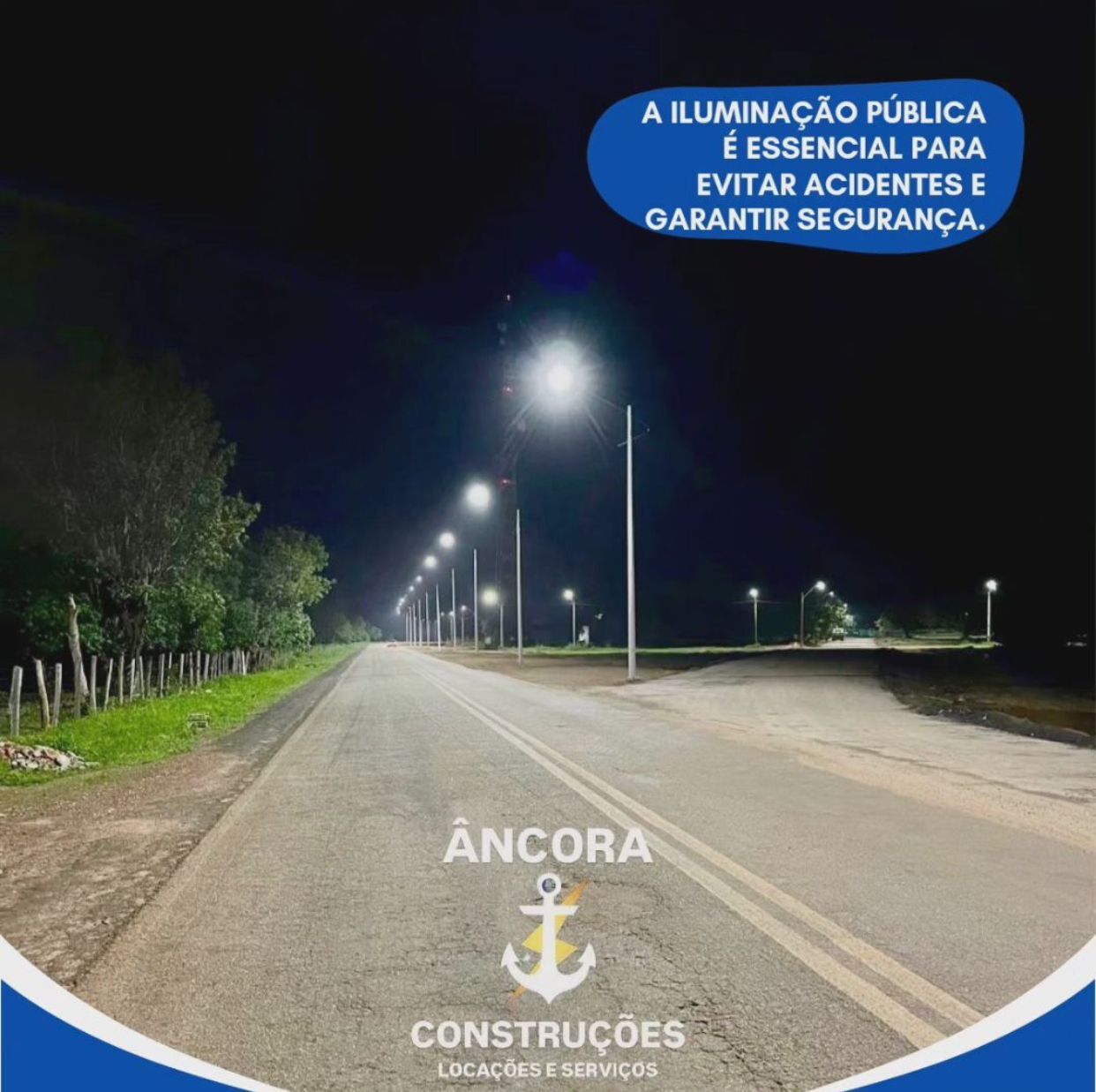 Perímetro urbano da TO-164 em Divinópolis do Tocantins recebe iluminação de LED