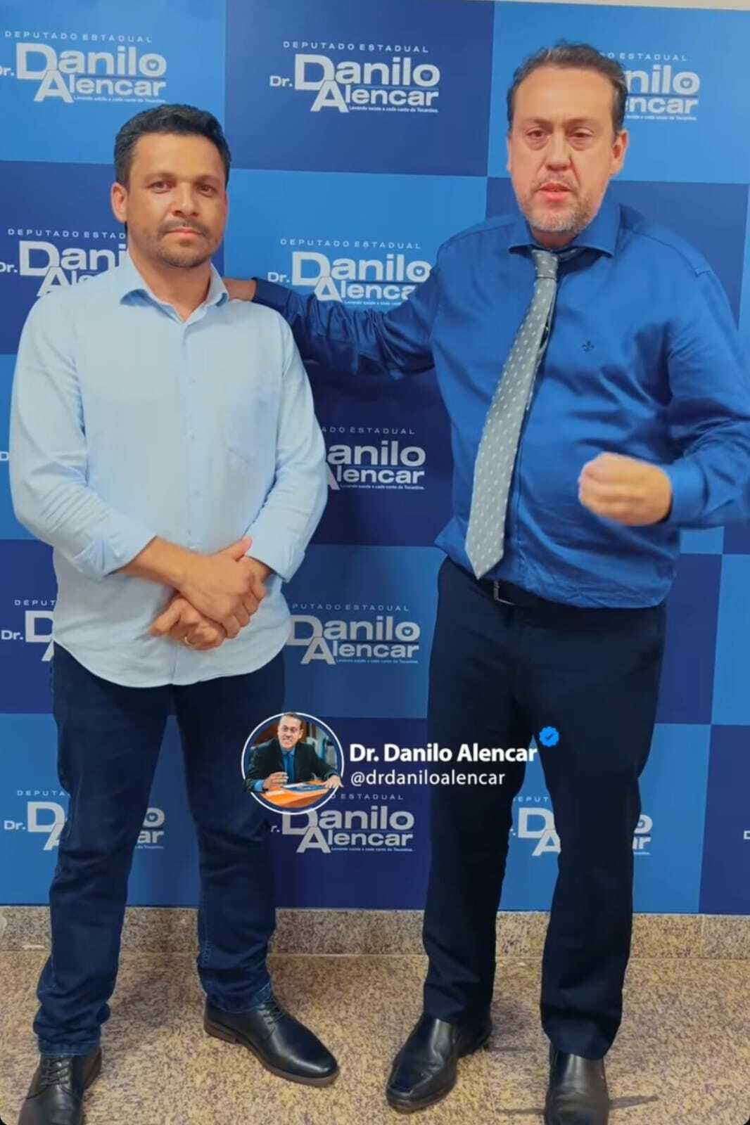Deputado Danilo Alencar recebe prefeito de Caseara, Marcos do Chico: "acredito no seu projeto"