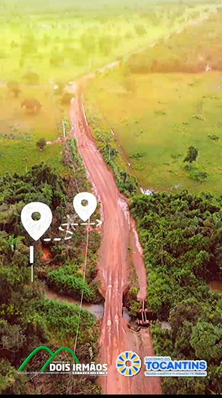 Recuperação da TO-164 em parceria entre Prefeitura e Governo do Estado melhora tráfego e beneficia comunidade de Dois Irmãos do Tocantins